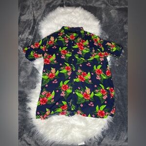 Men’s Dirty Laundry Hawaiian Tropical Short Sleeve Causal Button Down Size Large